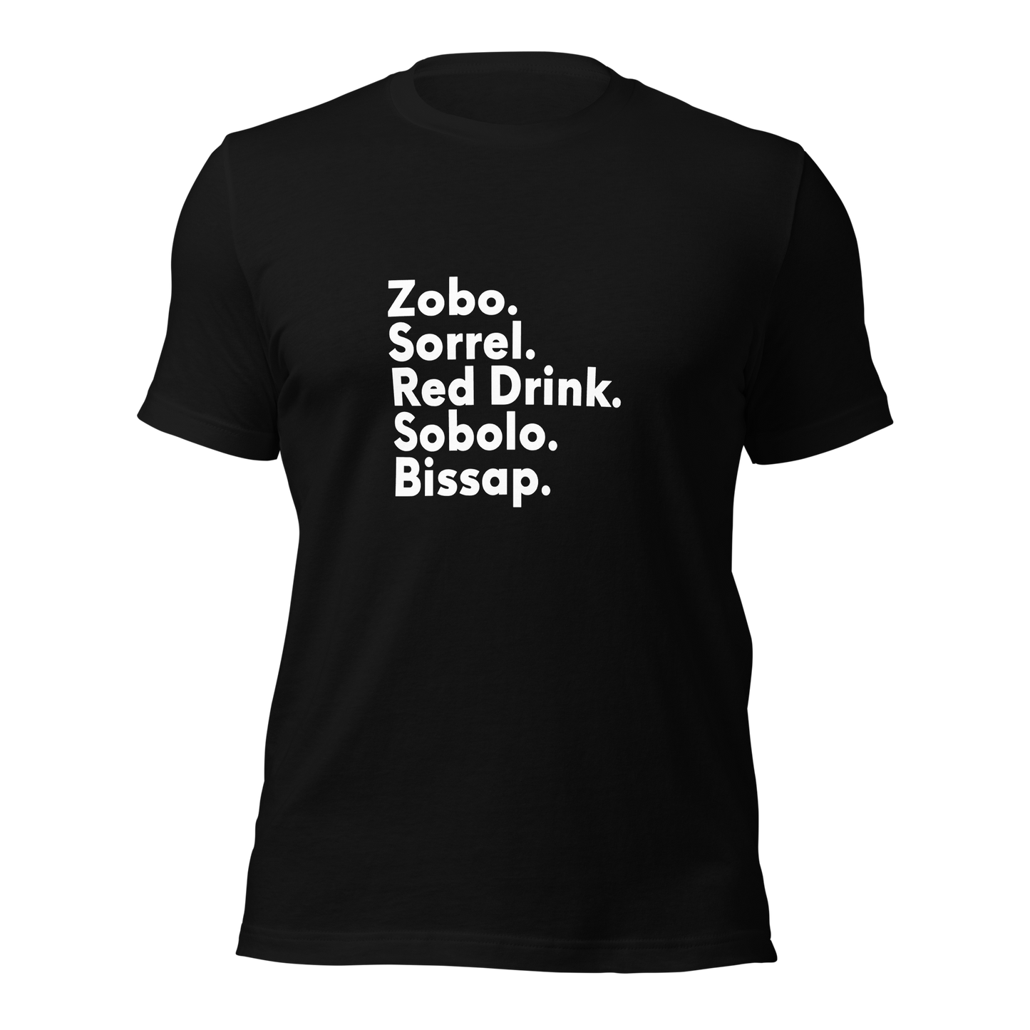 Diaspora Sorrel, White Text - Unisex t-shirt