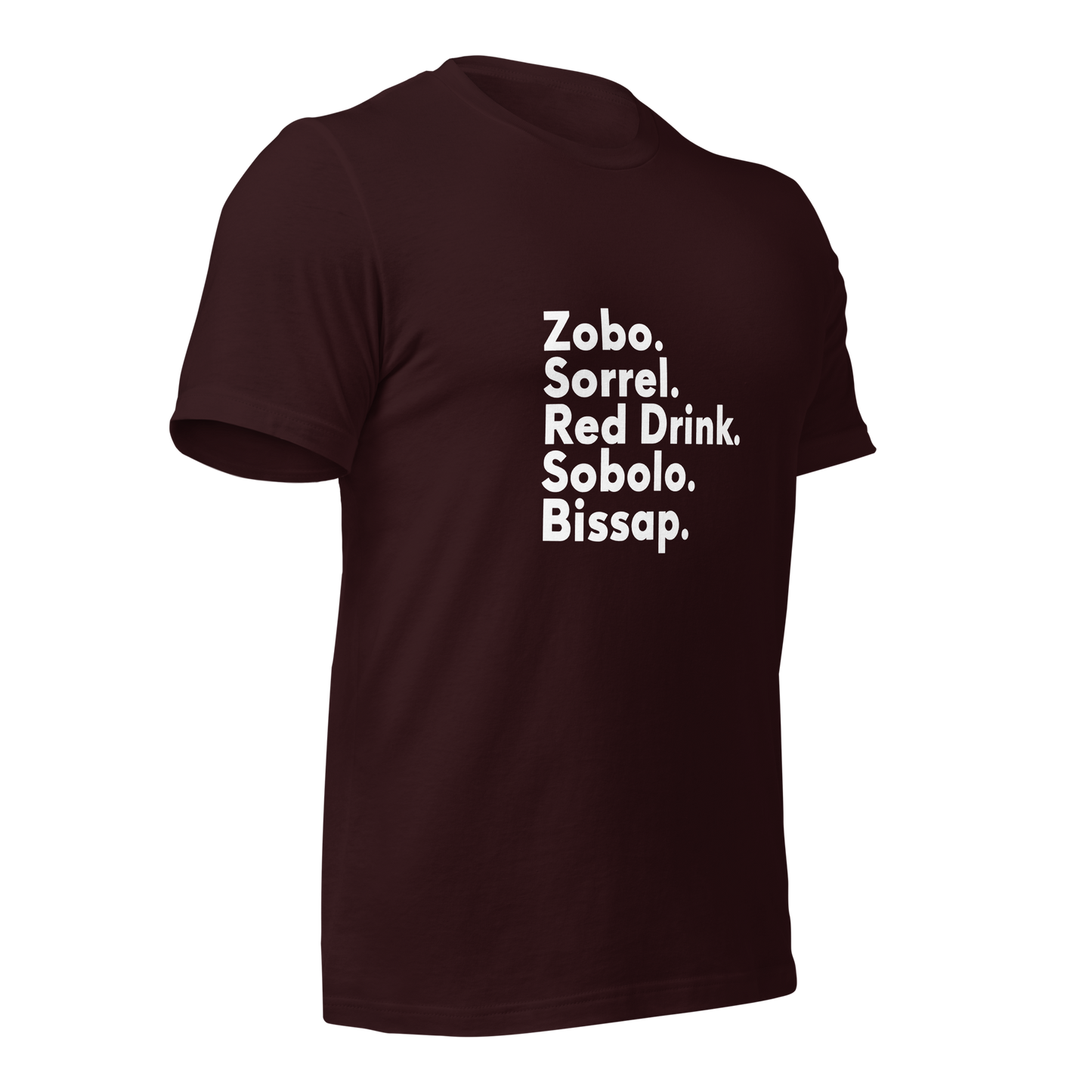 Diaspora Sorrel, White Text - Unisex t-shirt