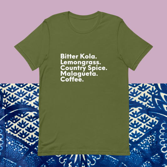 African & Liberian Crops, White Text - Unisex t-shirt