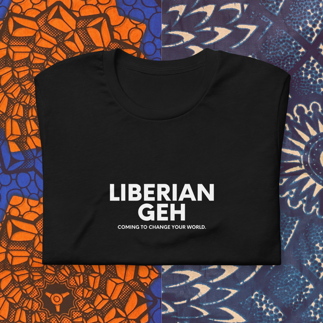 Liberian Geh Change World, White Text - Unisex t-shirt