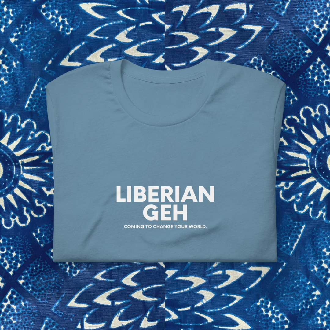 Liberian Geh Change World, White Text - Unisex t-shirt