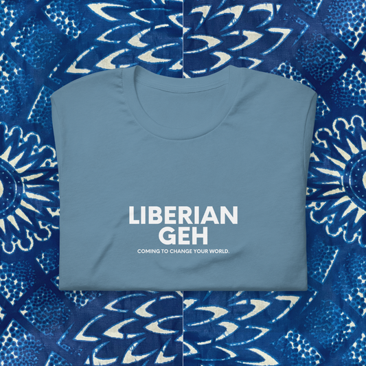 Liberian Geh Change World, White Text - Unisex t-shirt