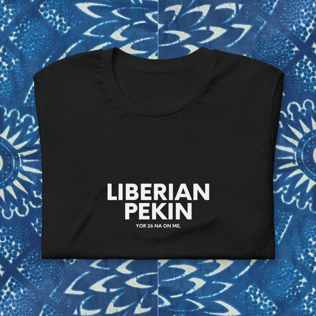 Liberian Pekin Yor 26, White Text - Unisex t-shirt