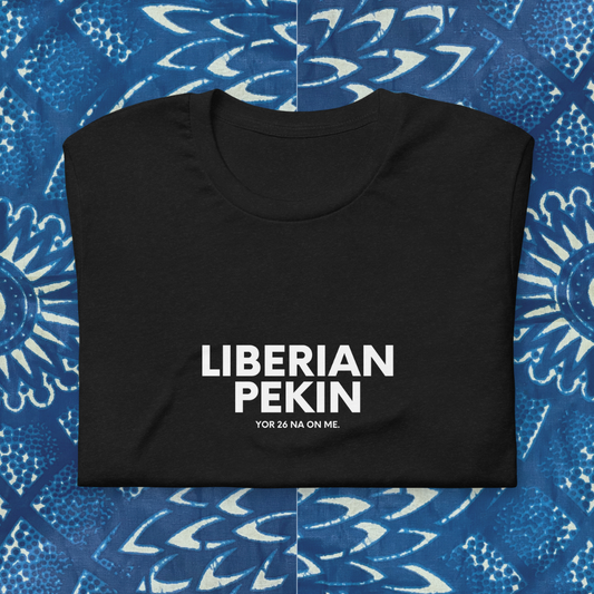 Liberian Pekin Yor 26, White Text - Unisex t-shirt