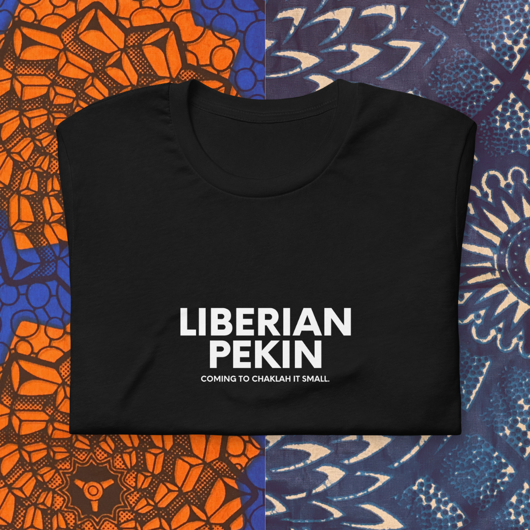 Liberian Pekin Chaklah It, White Text - Unisex t-shirt