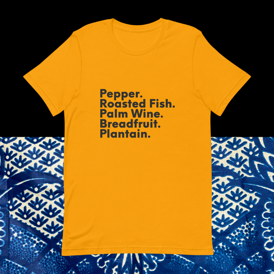 Diaspora Food & Eats, Black Text - Unisex t-shirt