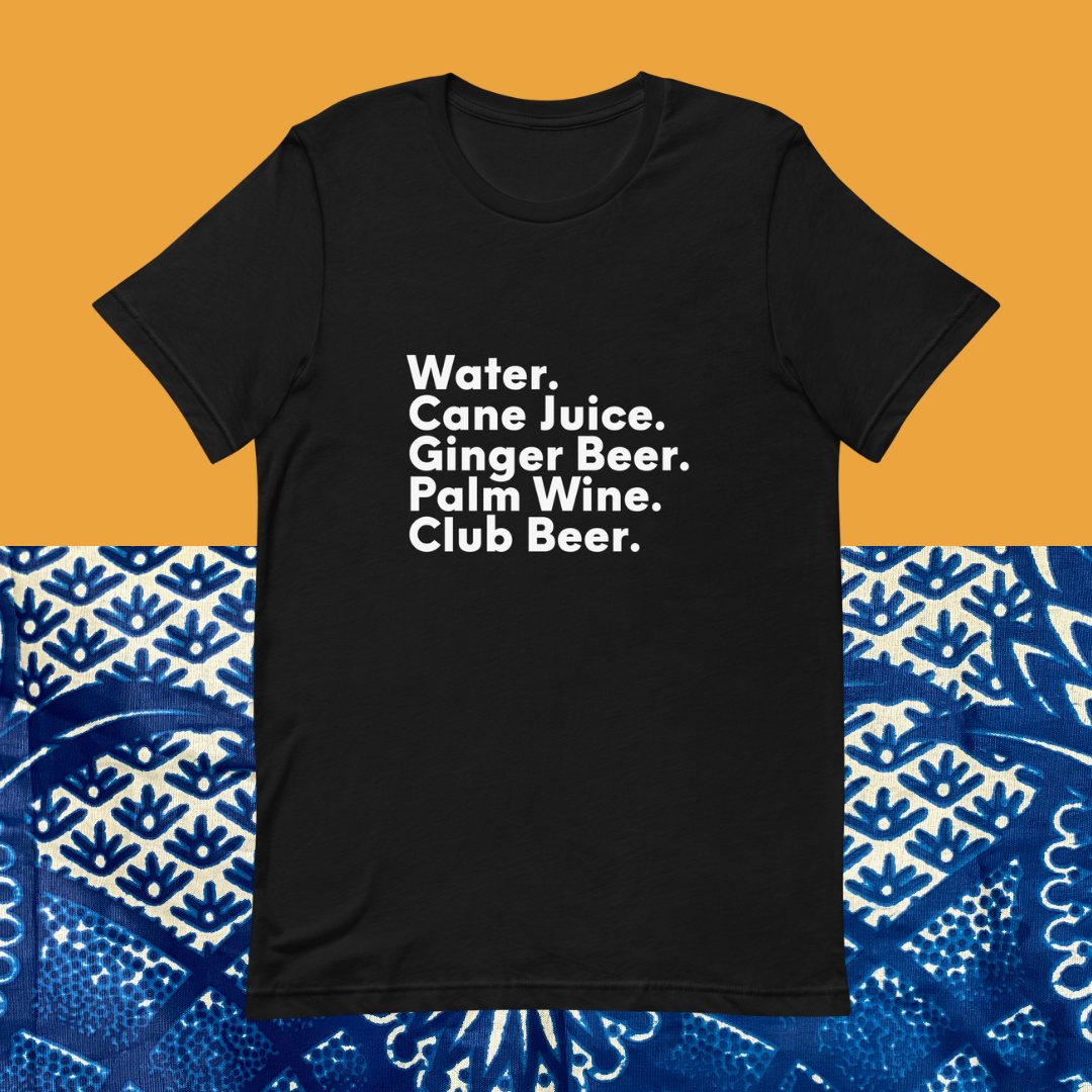 Diaspora Drinks, White Text - Unisex t-shirt