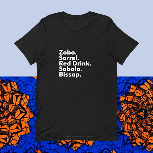 Diaspora Sorrel, White Text - Unisex t-shirt