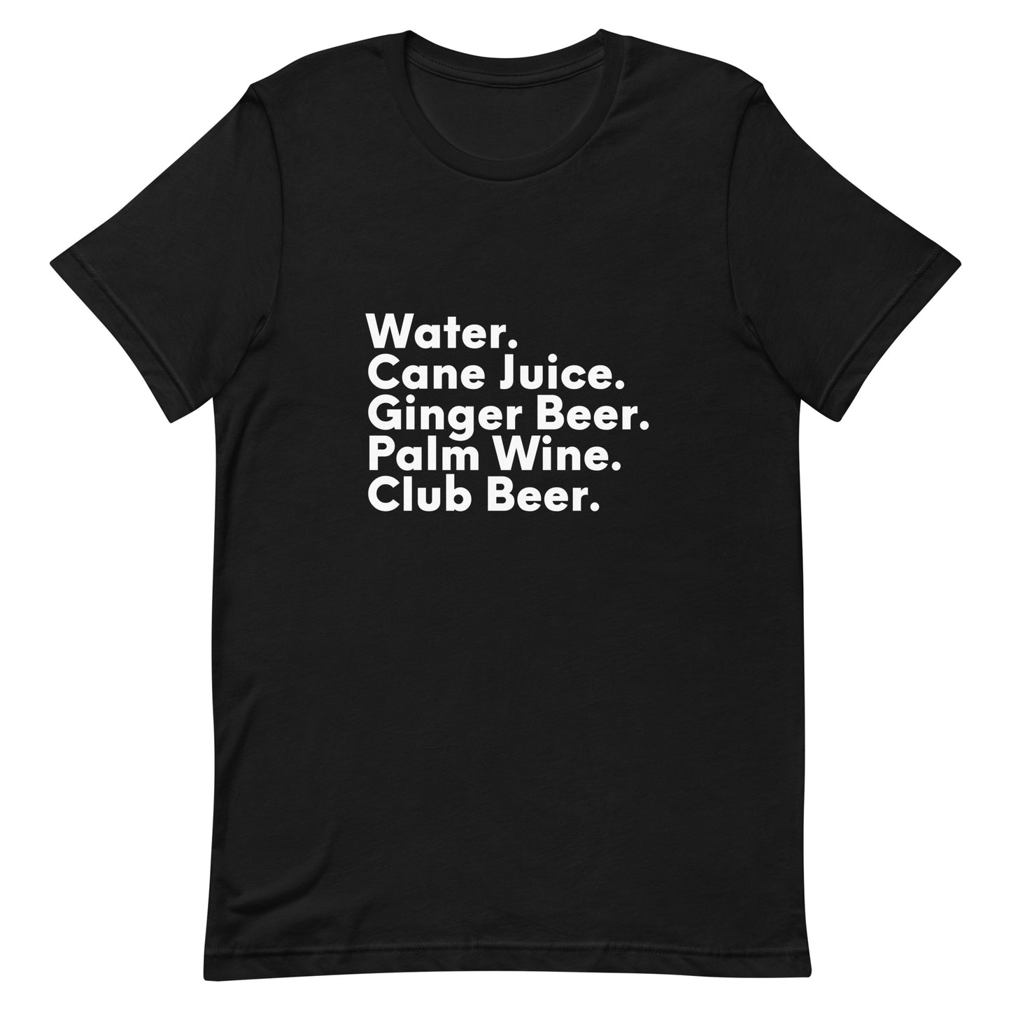 Diaspora Drinks, White Text - Unisex t-shirt