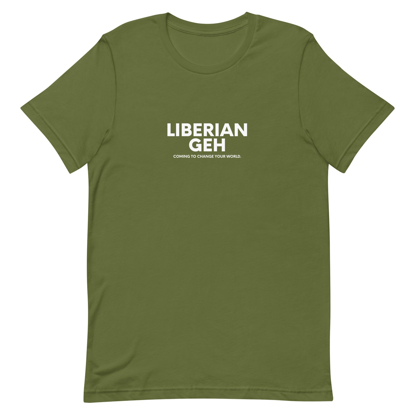 Liberian Geh Change World, White Text - Unisex t-shirt