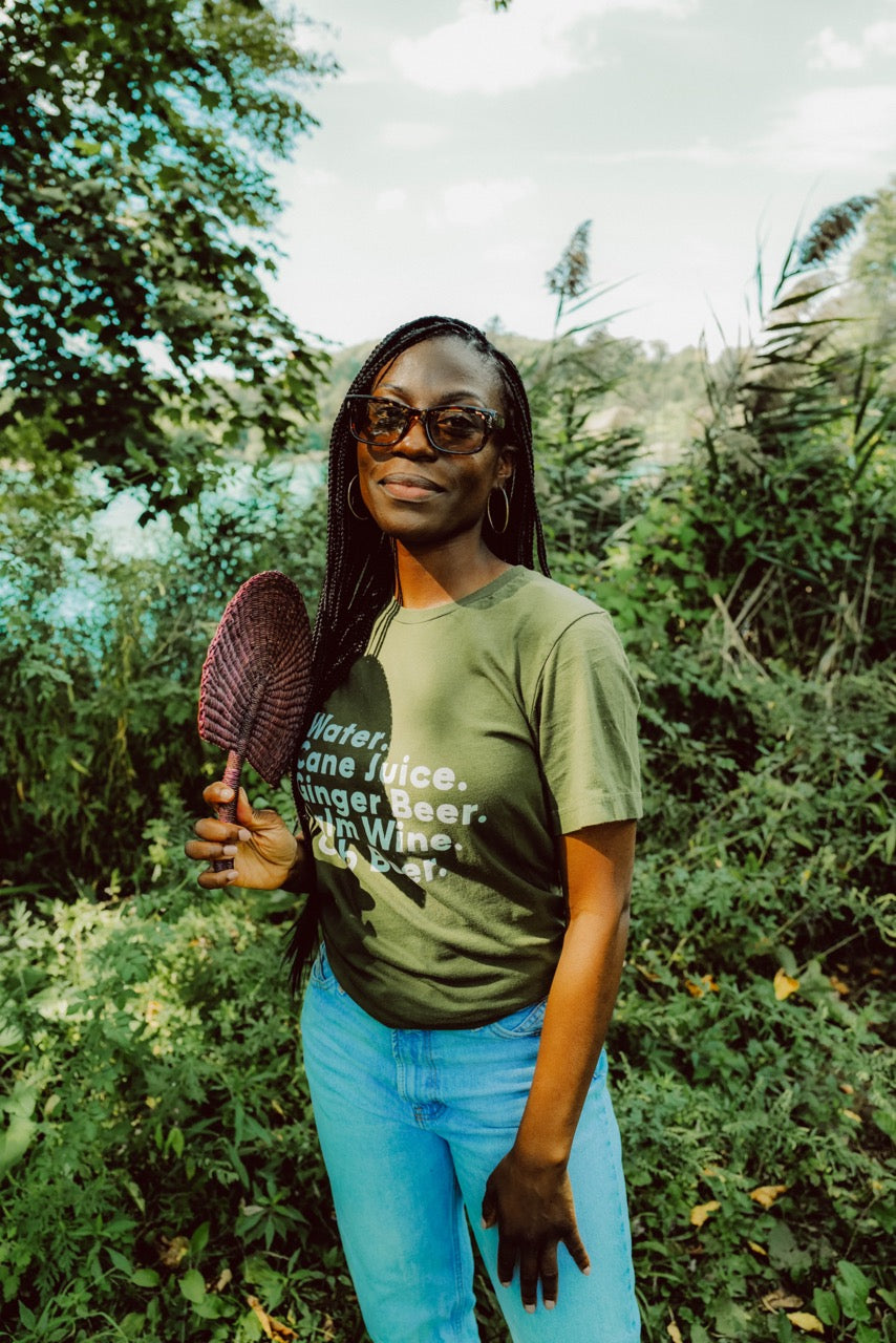 Diaspora Drinks, White Text - Unisex t-shirt