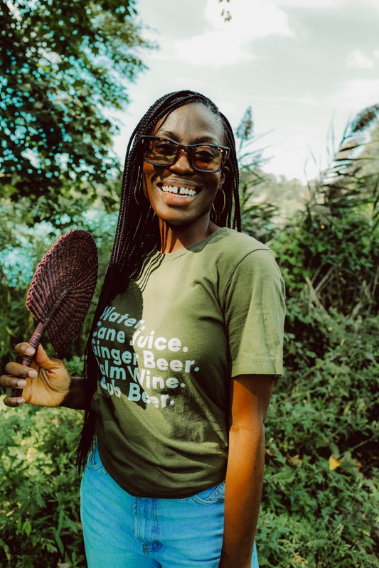 Diaspora Drinks, White Text - Unisex t-shirt