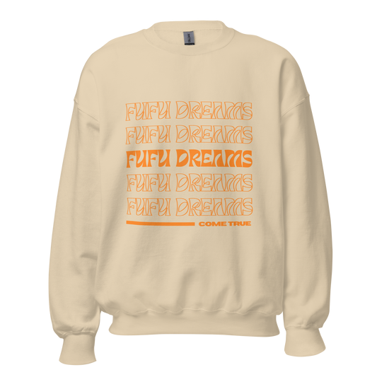 Fufu Dreams, Tangerine Font Unisex Sweatshirt