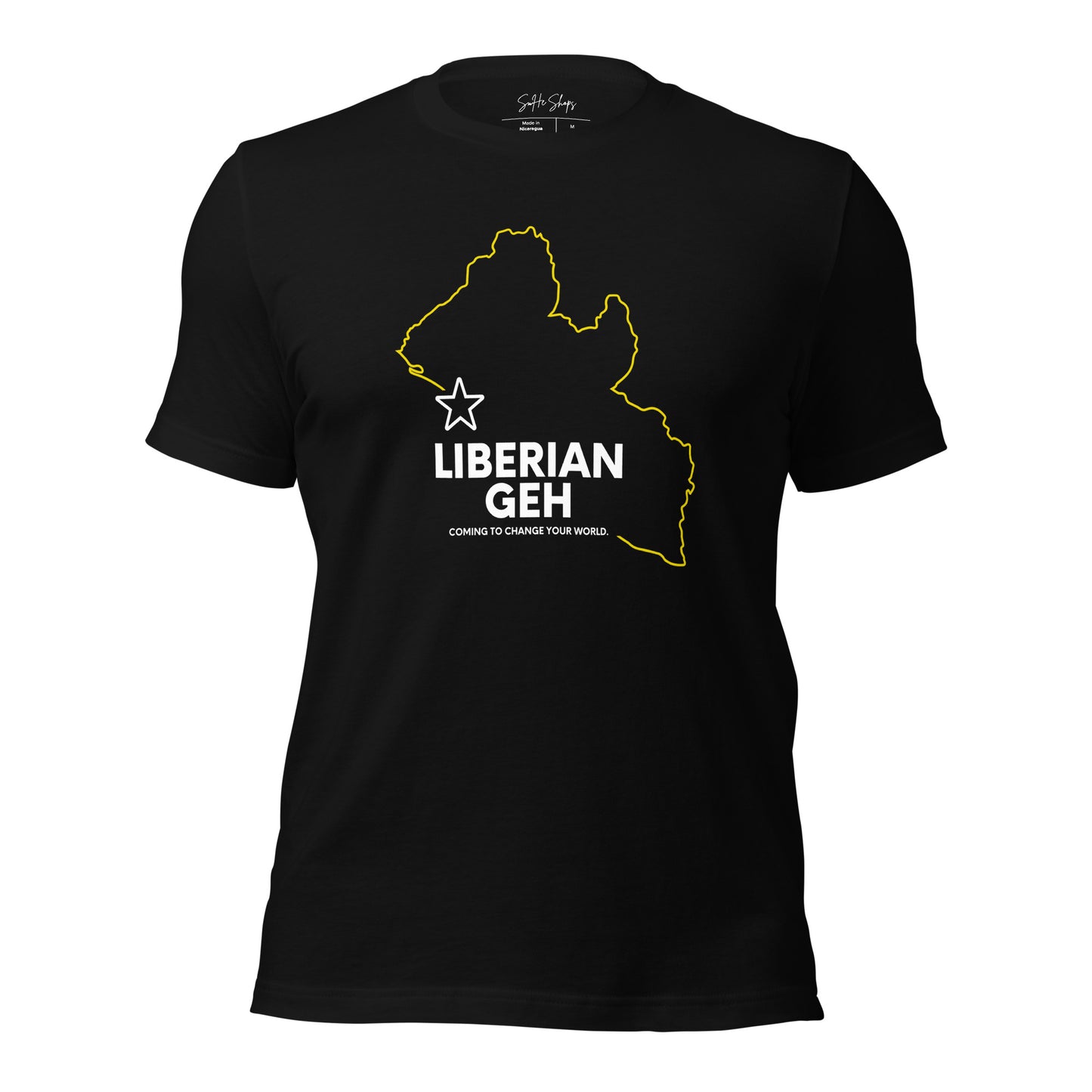 Liberian Geh, Change Your World LIB Outline, Unisex T-Shirt