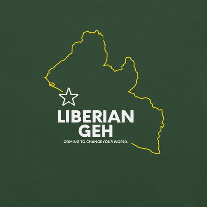 Liberian Geh, Change Your World LIB Outline, Unisex T-Shirt