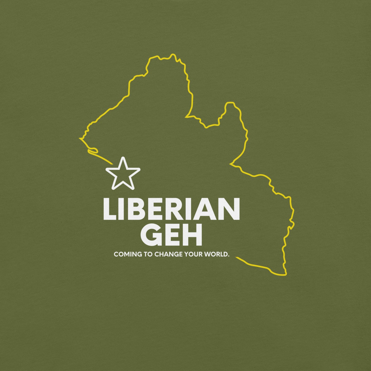 Liberian Geh, Change Your World LIB Outline, Unisex T-Shirt