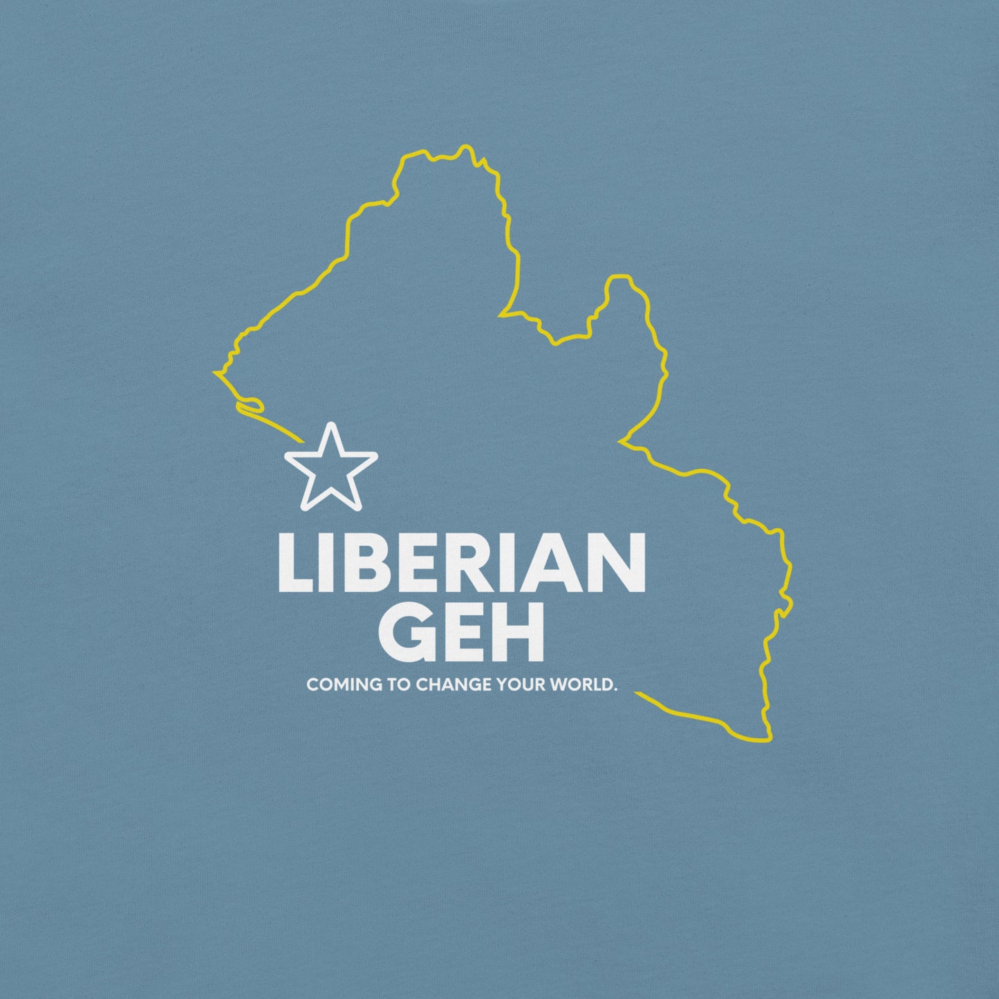 Liberian Geh, Change Your World LIB Outline, Unisex T-Shirt