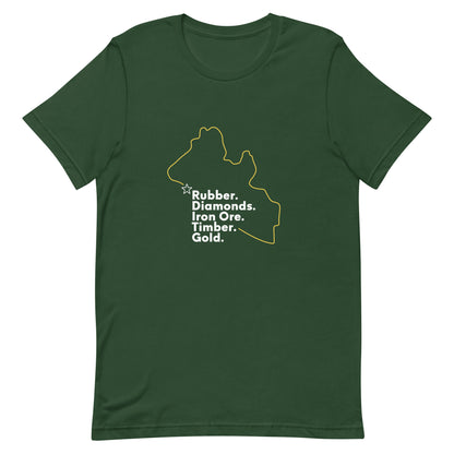 African & Liberian Minerals & Resources with Liberia Outline - Unisex t-shirt