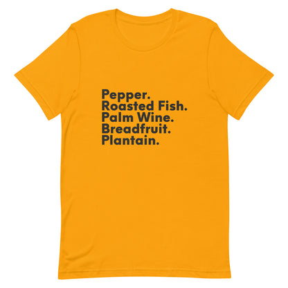 Diaspora Food & Eats, Black Text - Unisex t-shirt