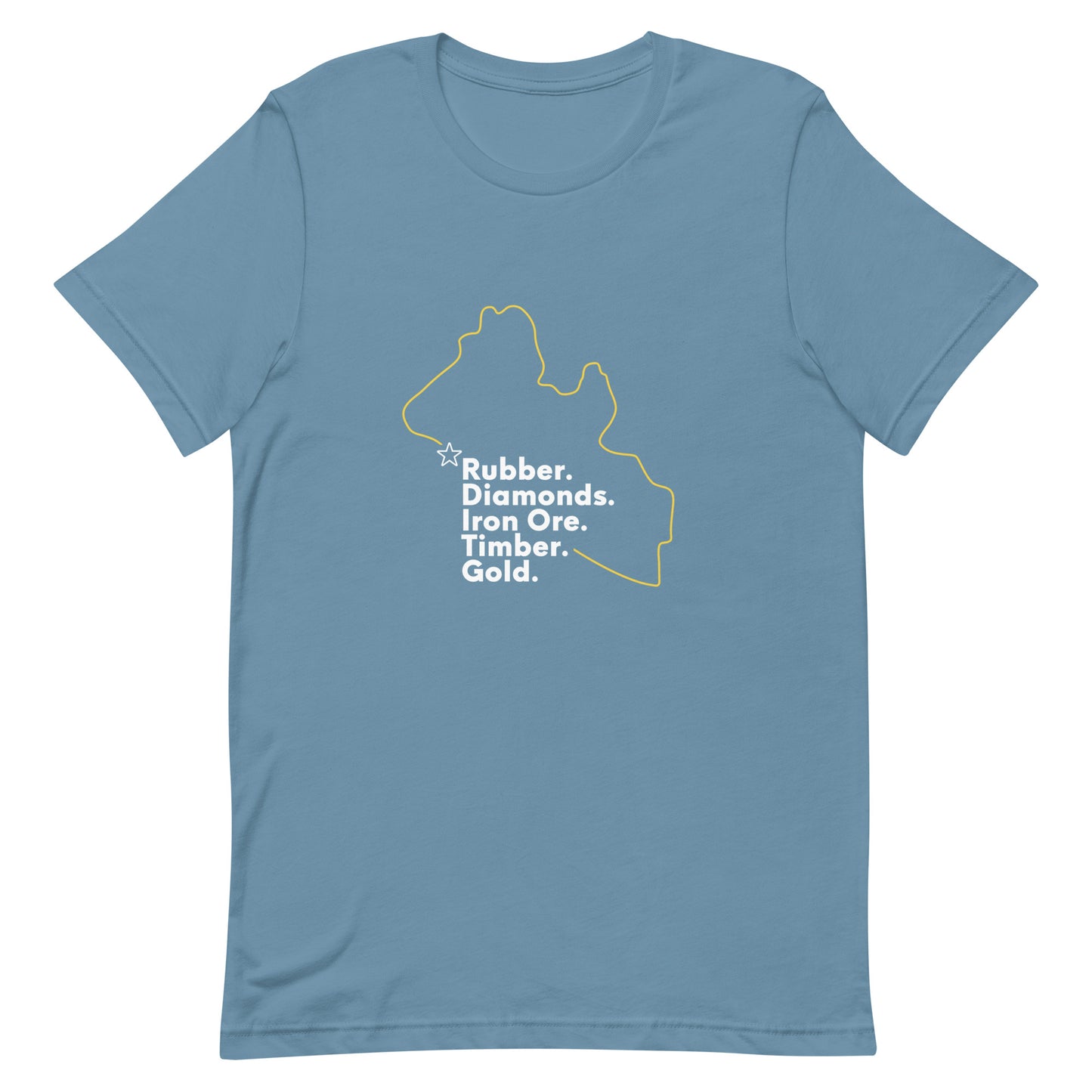 African & Liberian Minerals & Resources with Liberia Outline - Unisex t-shirt